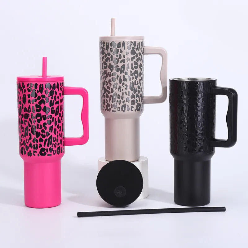 🐆 40oz Leopard Print Thermos Cups 🐆
