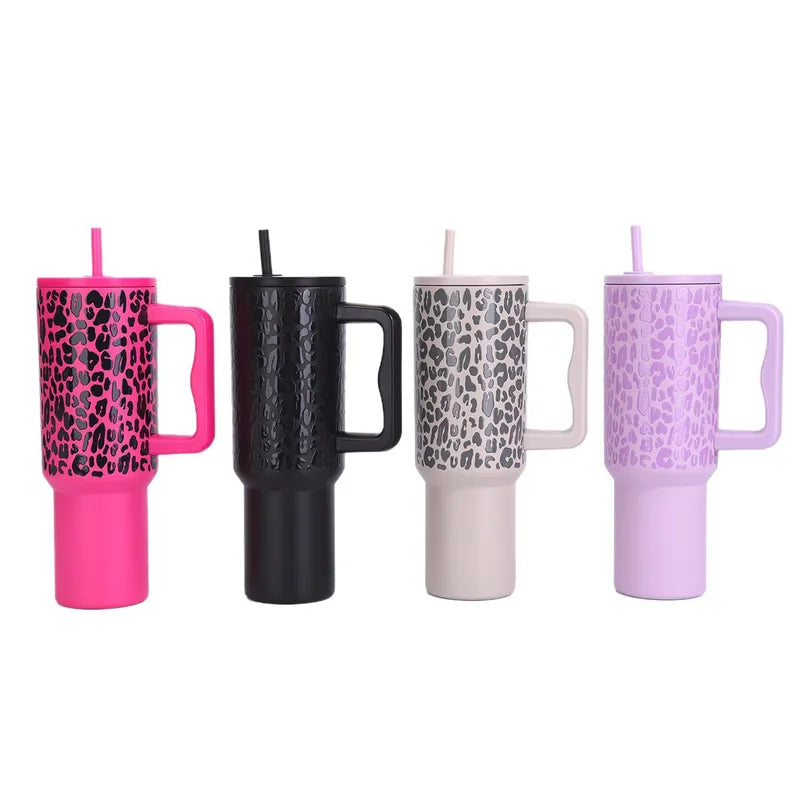 🐆 40oz Leopard Print Thermos Cups 🐆