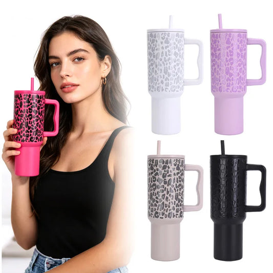 🐆 40oz Leopard Print Thermos Cups 🐆