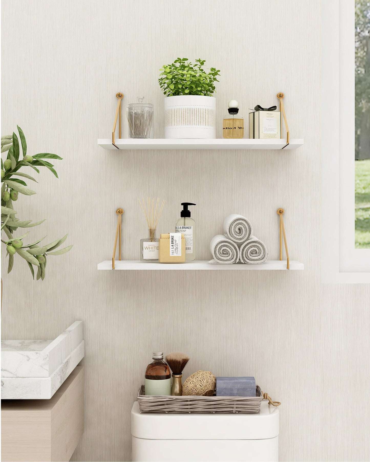 Set Of 2 Floating Wall Shelves