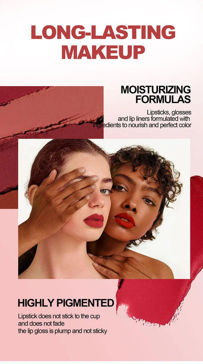 💄 Long-Lasting Waterproof Lip Liner & Lipstick Set 💋