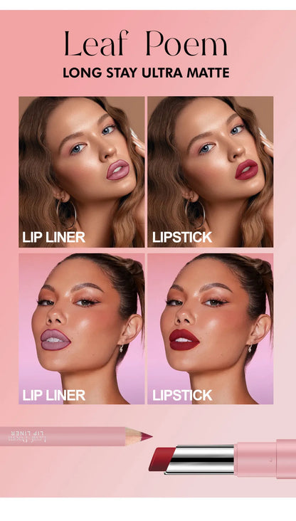 💄 Long-Lasting Waterproof Lip Liner & Lipstick Set 💋