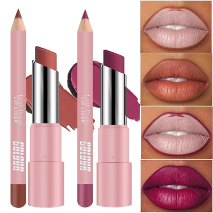 💄 Long-Lasting Waterproof Lip Liner & Lipstick Set 💋