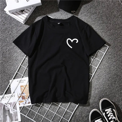 🖤🤍 2pc Plain Black & White Heart T-Shirts 🤍🖤