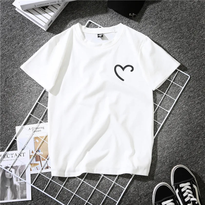 🖤🤍 2pc Plain Black & White Heart T-Shirts 🤍🖤