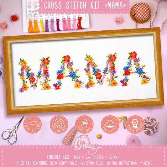 🧵💖 DIY Counted Cross Stitch Kit for Mum – Embroidery Set 💖🧵
