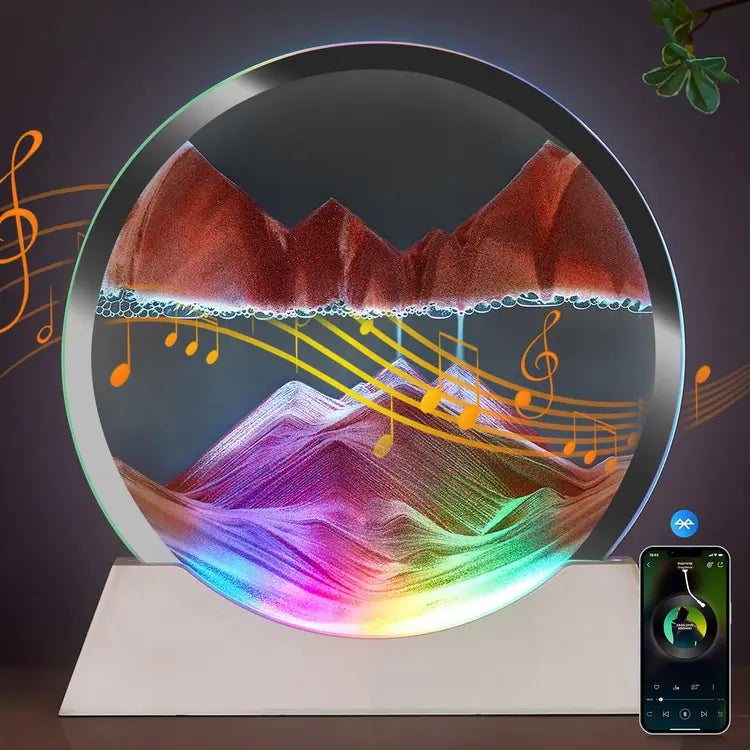 Moving Sand Art Picture with Bluetooth Speaker & RGB Night Light – Red