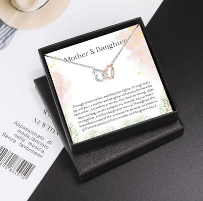 💕 Double Heart Shape Alloy Copper Zircon Pendant Necklace 💕