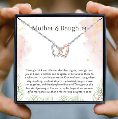 💕 Double Heart Shape Alloy Copper Zircon Pendant Necklace 💕