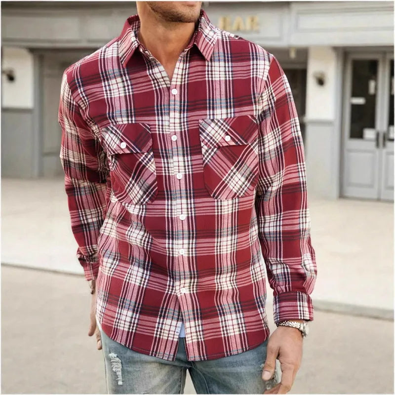 🍂 Men’s Long Sleeve Plaid Shirt 🍂