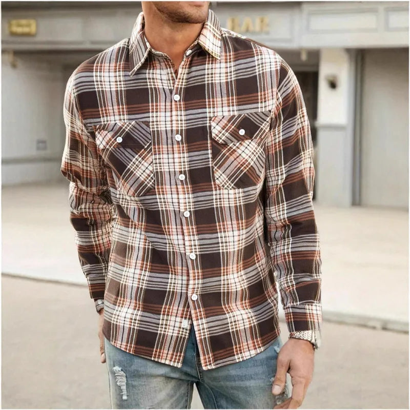 🍂 Men’s Long Sleeve Plaid Shirt 🍂