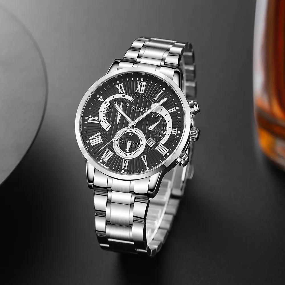 ⌚ Men’s Silver Watch Set ⌚