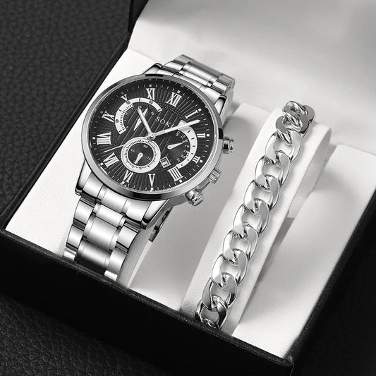 ⌚ Men’s Silver Watch Set ⌚