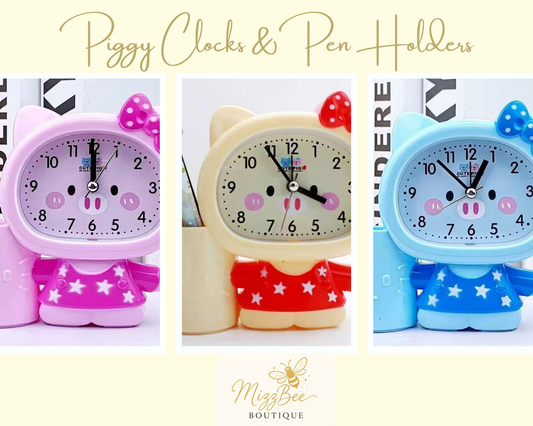 🐷⏰ Piggy Clocks & Pen Holders ✏️💗