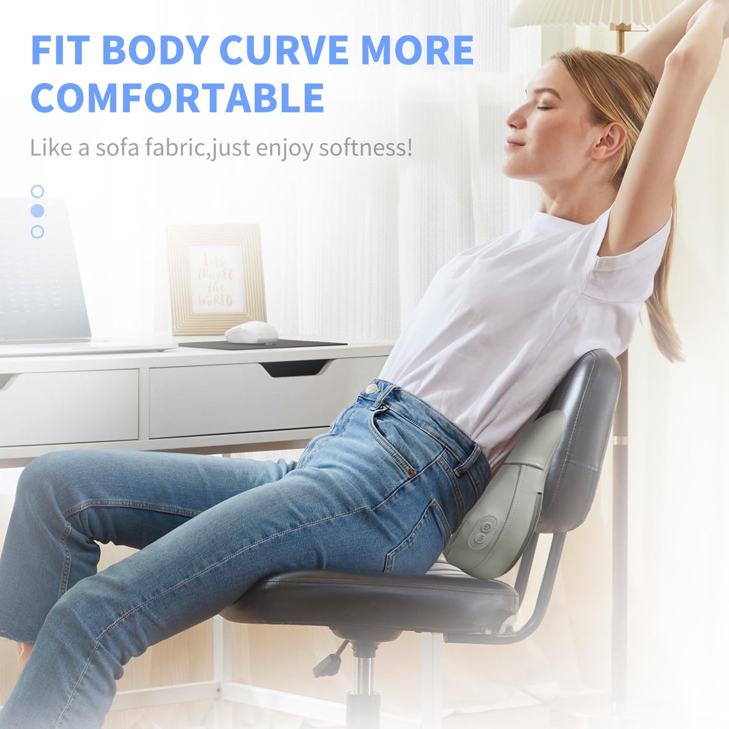 Cordless Shiatsu Back and Neck Massager with Heat Deep Tissue Kneading