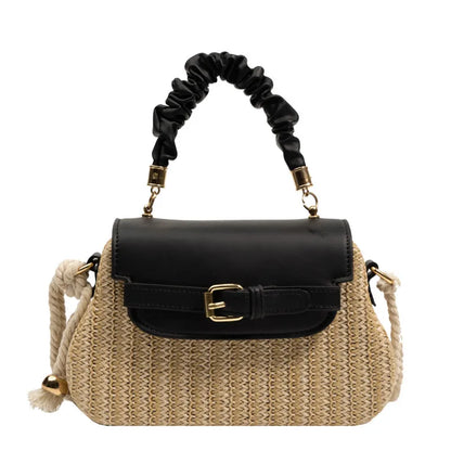 👜 Women’s Small Straw Colour Block Handbag 👜