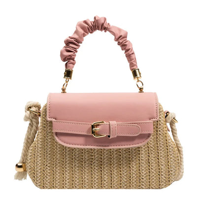 👜 Women’s Small Straw Colour Block Handbag 👜