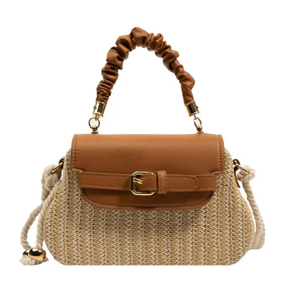 👜 Women’s Small Straw Colour Block Handbag 👜