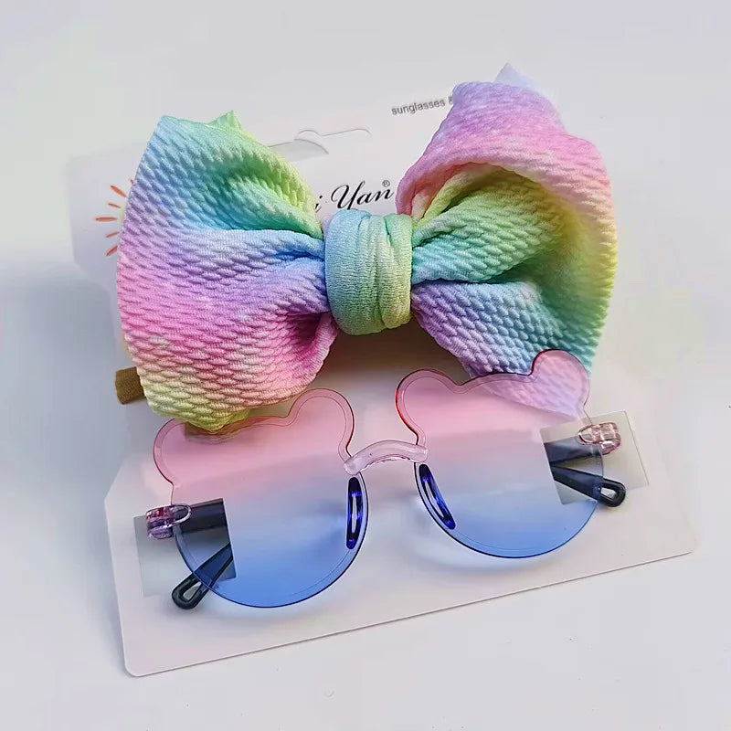 🧸 🎀🕶️ Bear Sunglasses & Matching Bow Sets