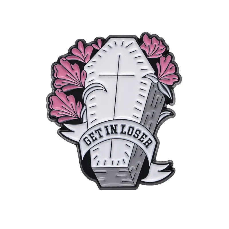 🖤 Pink Gothic 4pc Brooch Pin Badge Set  🖤