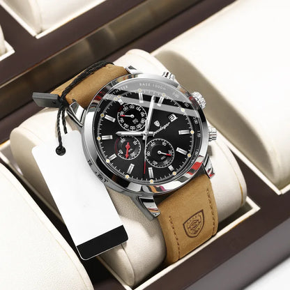 ⌚ Sports Geometric Buckle Quartz Watch Genuine Leather Strap ⌚