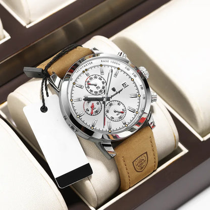 ⌚ Sports Geometric Buckle Quartz Watch Genuine Leather Strap ⌚