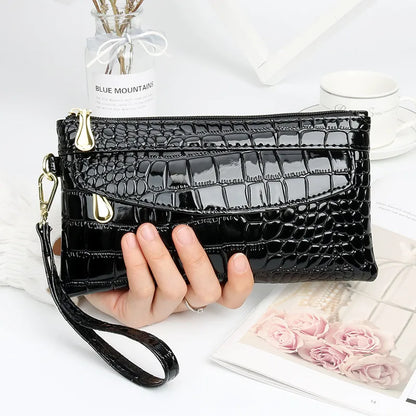🐍👜 Elegant Women's Snake Skin Effect PU Leather Clutch Bag 👜🐍