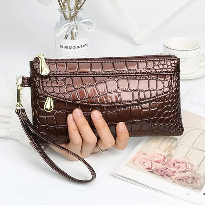 🐍👜 Elegant Women's Snake Skin Effect PU Leather Clutch Bag 👜🐍