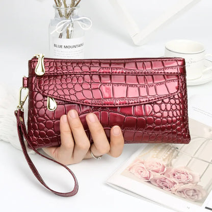 🐍👜 Elegant Women's Snake Skin Effect PU Leather Clutch Bag 👜🐍