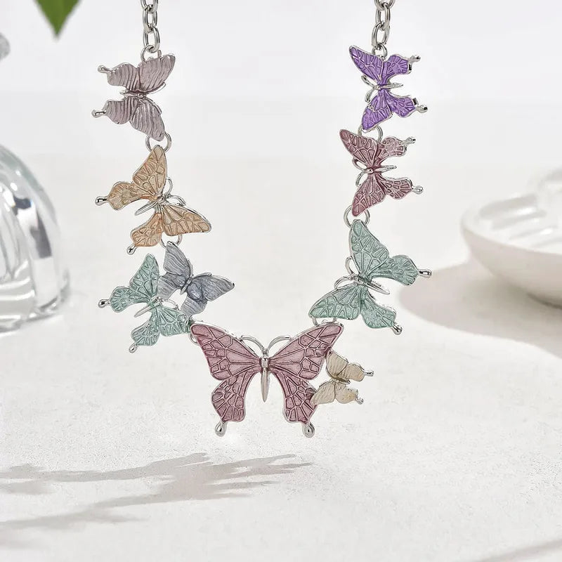 🦋 Pastel Butterfly Necklace & Earrings Set 🦋