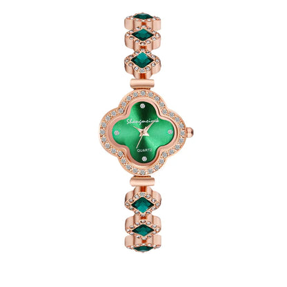 🍀✨ Four-Leaf Clover Diamante Quartz Watch ✨🍀