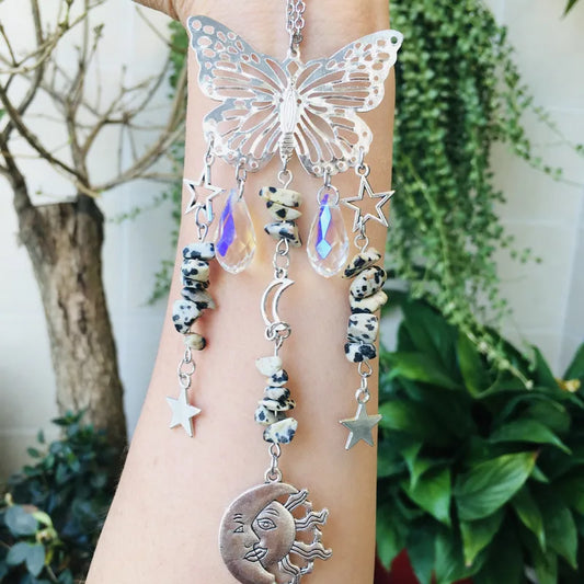 🦋 Dalmatian Jasper Butterfly Sun Catcher 🦋
