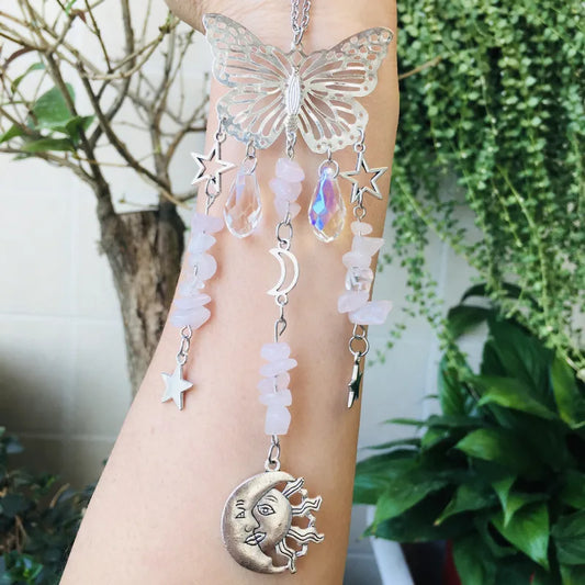 🦋 Rose Quartz Butterfly Sun Catcher 🦋