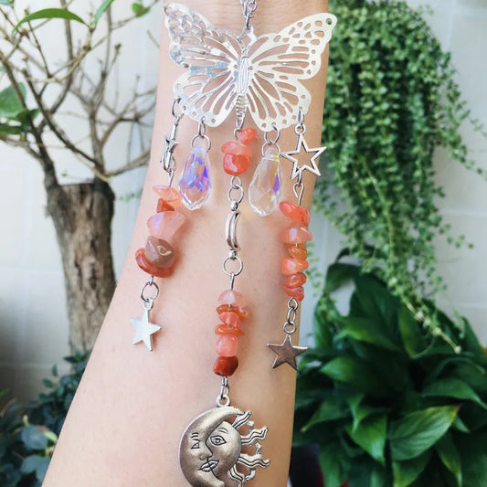 🦋 Red Agate / Red Carnelian Butterfly Sun Catcher 🦋