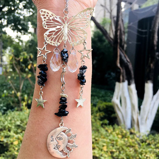 🦋 Snowflake Obsidian Butterfly Sun Catcher 🦋