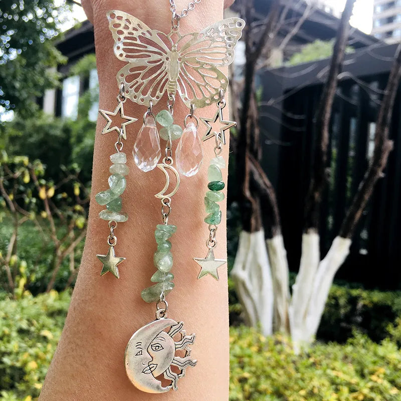 🦋 Green Strawberry Quartz Butterfly Sun Catcher 🦋