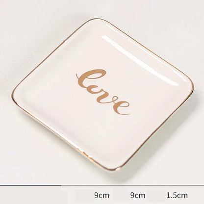 🤍 2pc Palm Ceramic & Love Storage Tray Set 🤍