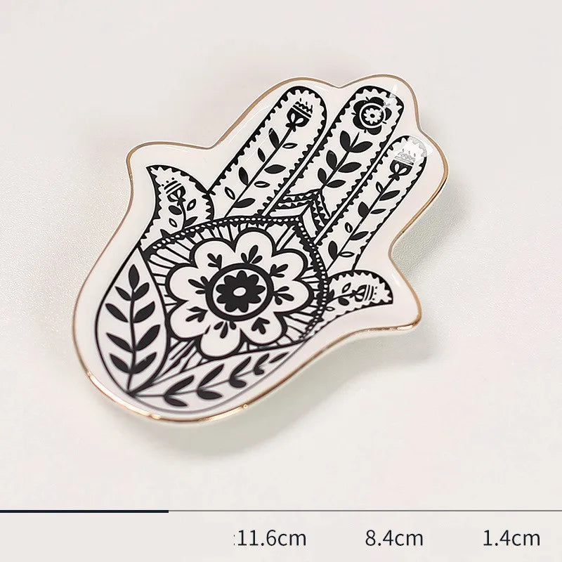 🤍 2pc Palm Ceramic & Love Storage Tray Set 🤍
