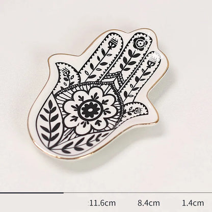 🤍 2pc Palm Ceramic & Love Storage Tray Set 🤍