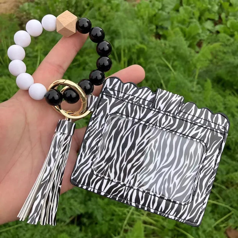 Acrylic Pleather Alloy Flip Cover Card Holders – Zebra