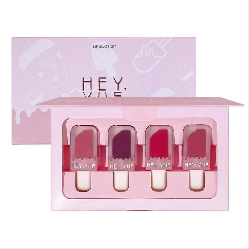🍦 💖 4pc Ice Cream Shaped Lip Glaze Set 💖🍦