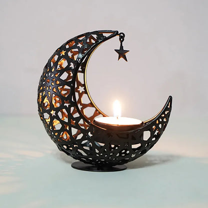 🌙 Retro Simple Style Star & Moon Iron Tealight Holders 🌙
