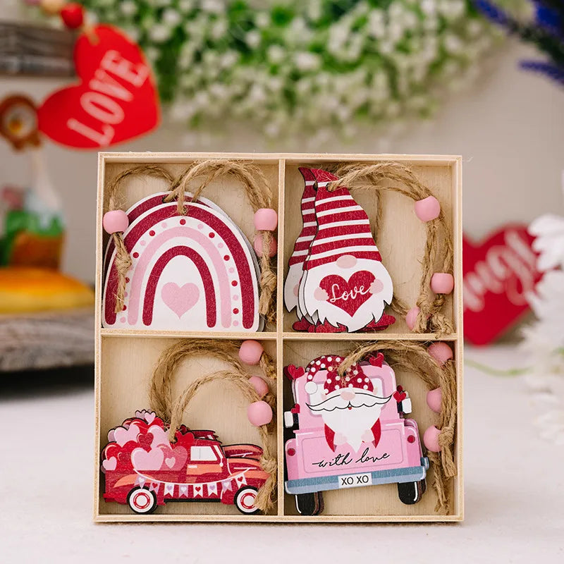 💘 Romantic Wood Hanging Ornaments 💘