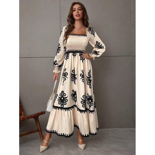 Ladies Elegant Apricot Dress