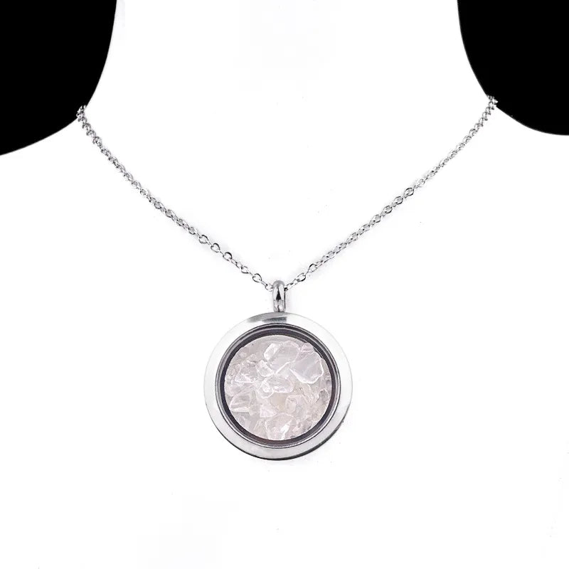 ✨ Crystal Chip Locket Necklaces✨