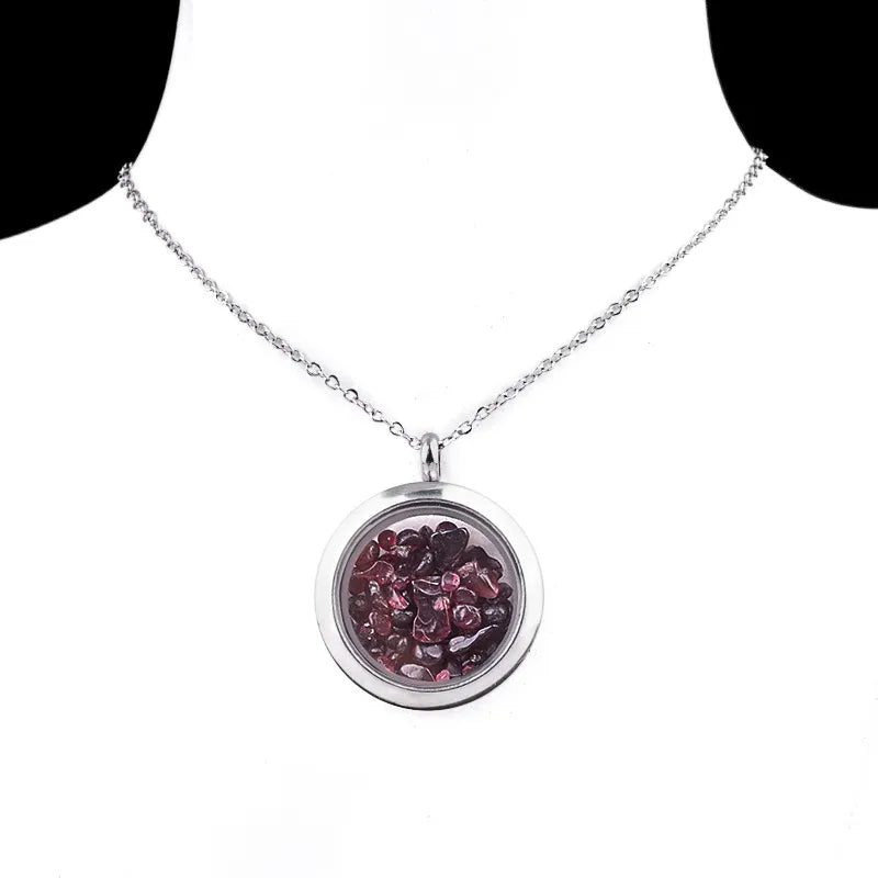 ✨ Crystal Chip Locket Necklaces✨