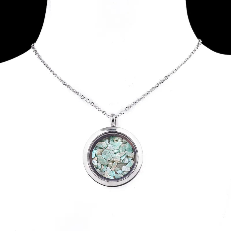 ✨ Crystal Chip Locket Necklaces✨