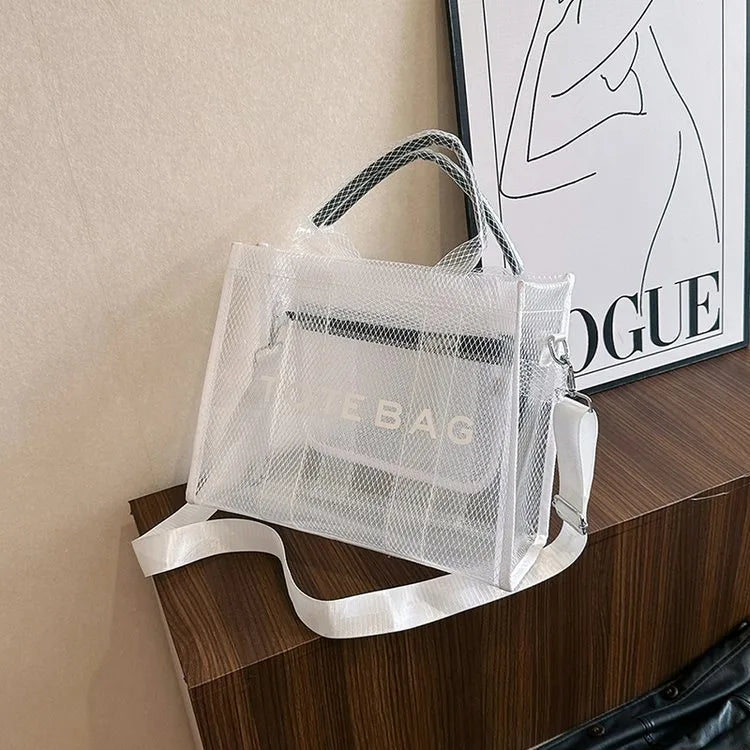 👜✨ Women’s PVC Square Clear Zipper Tote Bag ✨👜