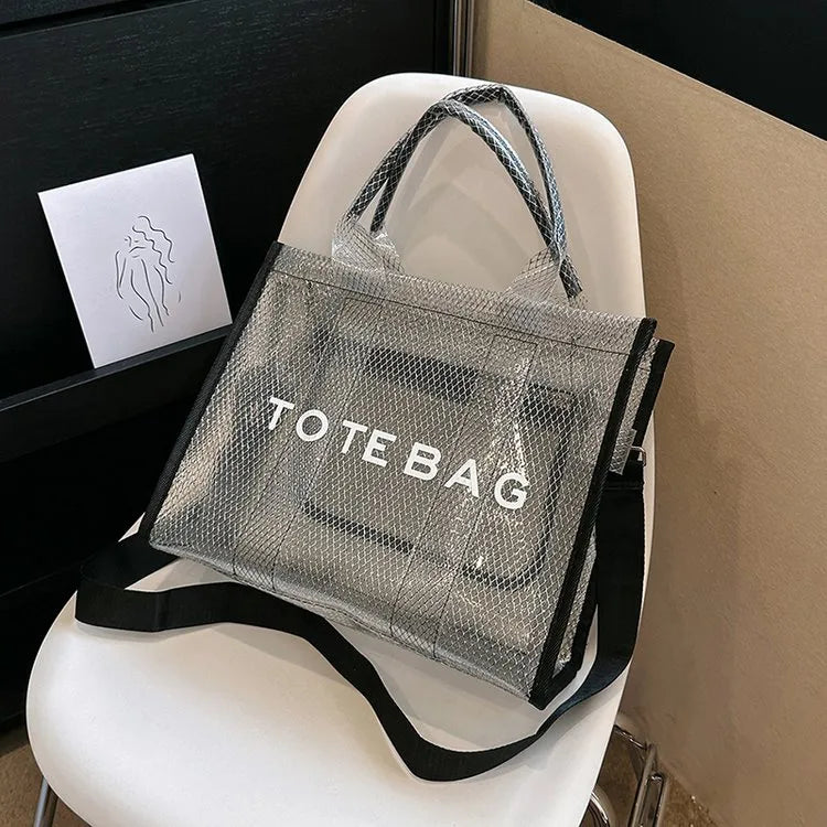👜✨ Women’s PVC Square Clear Zipper Tote Bag ✨👜