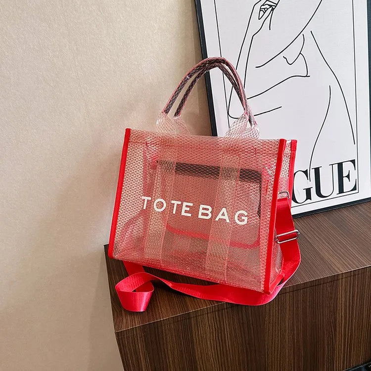 👜✨ Women’s PVC Square Clear Zipper Tote Bag ✨👜